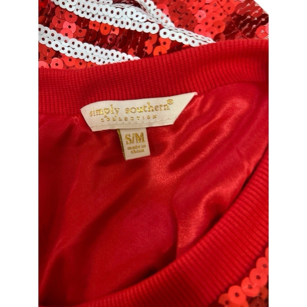 Simply Southern Red Santa Baby Sequin Dress Size S/M Christmas Holiday Party - Picture 4 of 10